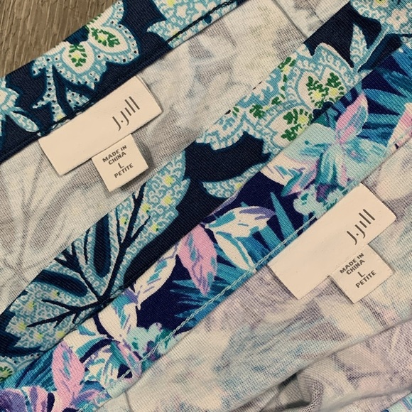 J.Jill Lot of 2 Stretch Knit Skirts Hawaii Floral Print Skirts w/Pockets size LP - Picture 2 of 10